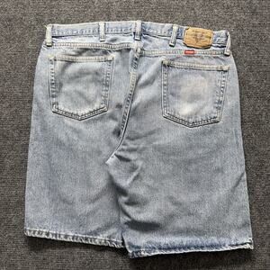 Vintage Wrangler Shorts Mens 38 Light Blue Denim Relaxed Fit Bermuda Jorts 90s
